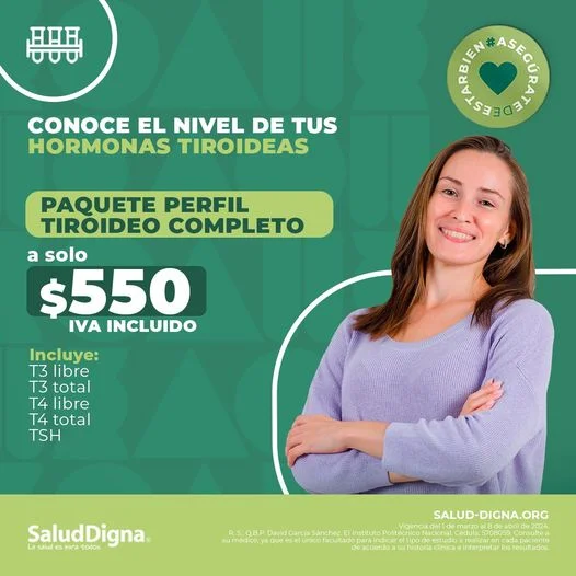 perfil tiroideo precio salud digna